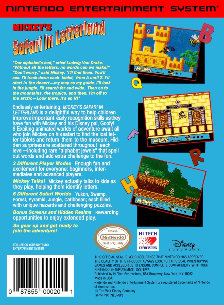 Capa do jogo Mickeys Safari In Letterland