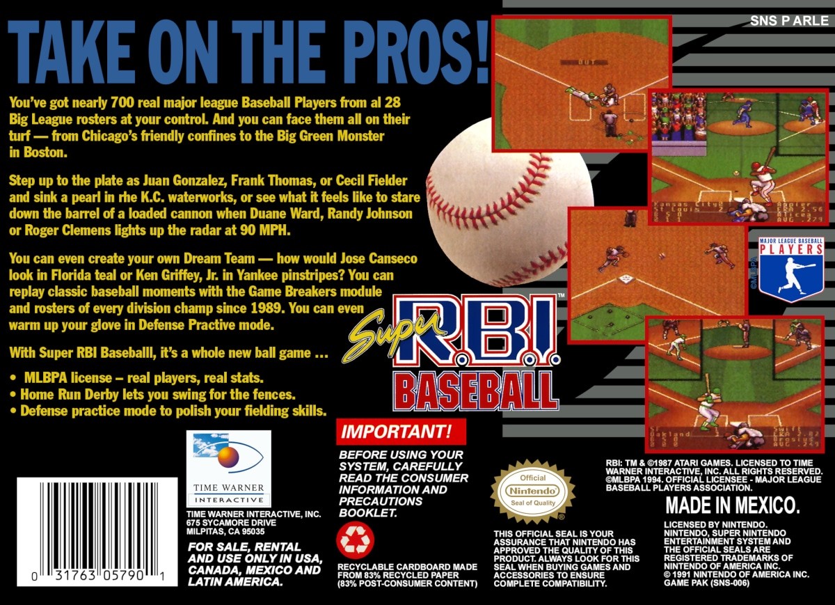 Capa do jogo Super R.B.I. Baseball