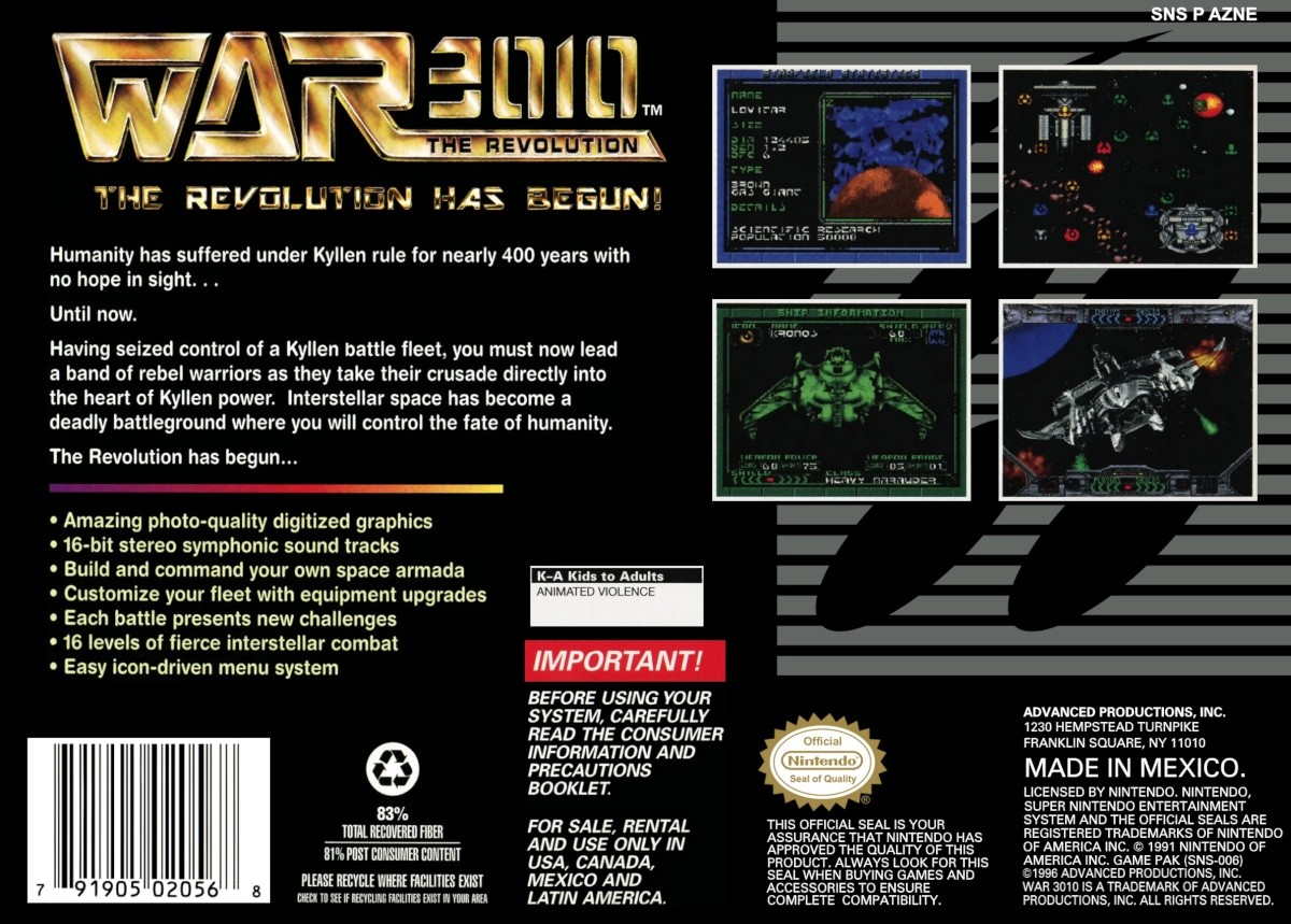 Capa do jogo War 3010: The Revolution
