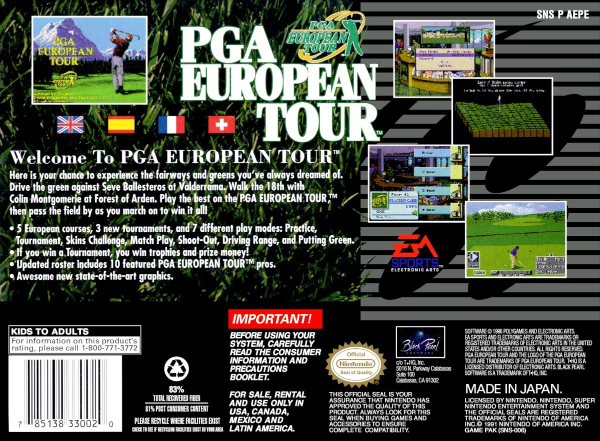 Capa do jogo PGA European Tour