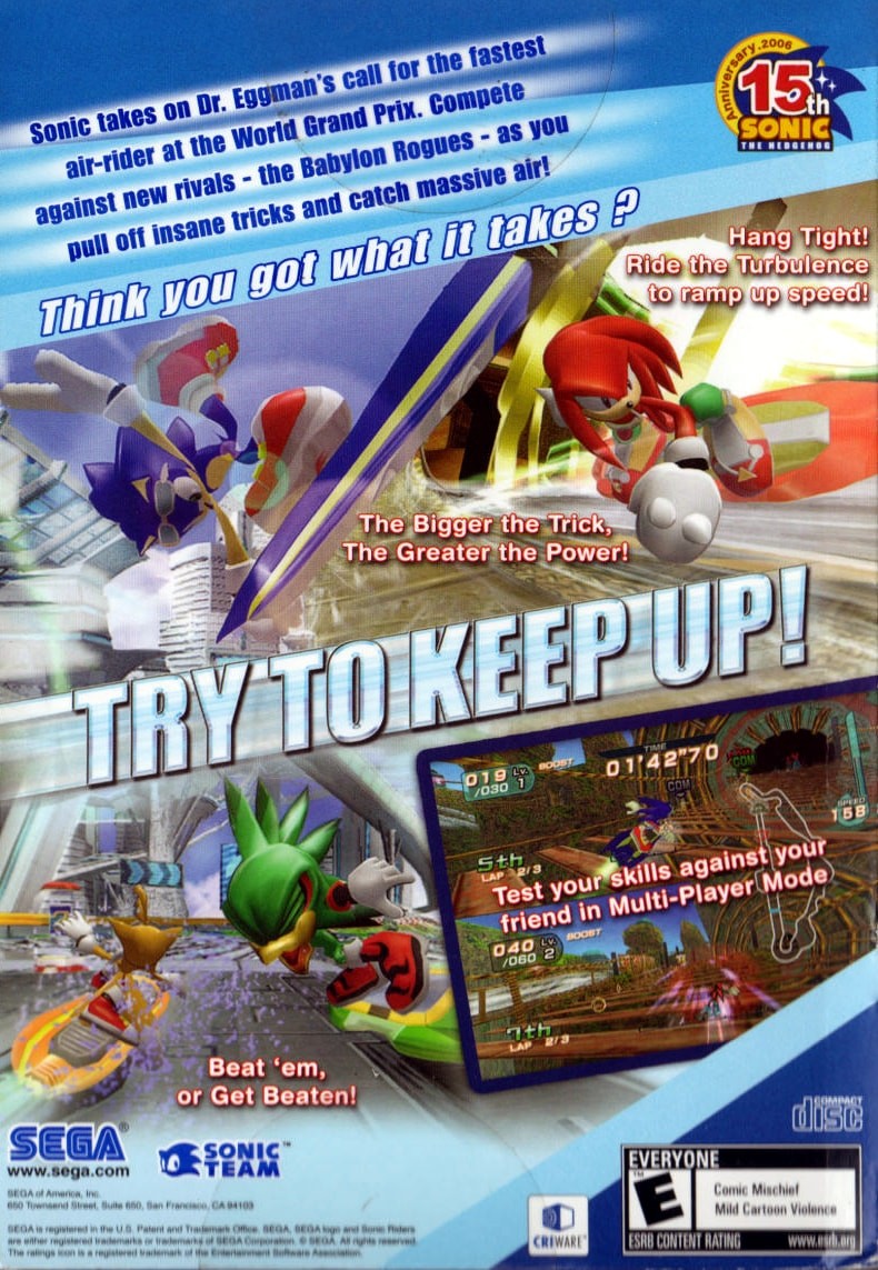Capa do jogo Sonic Riders