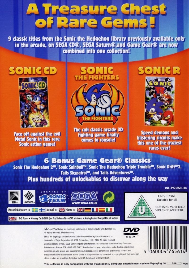Capa do jogo Sonic Gems Collection