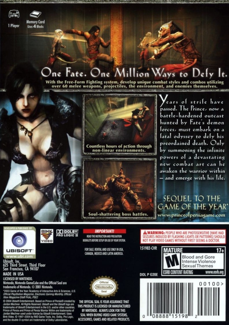 Capa do jogo Prince of Persia: Warrior Within