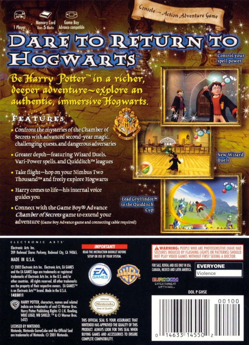 Capa do jogo Harry Potter and the Chamber of Secrets