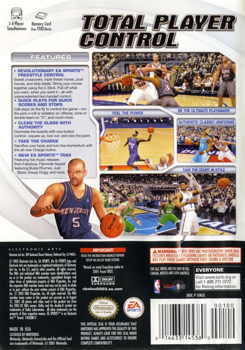 Capa do jogo NBA Live 2003