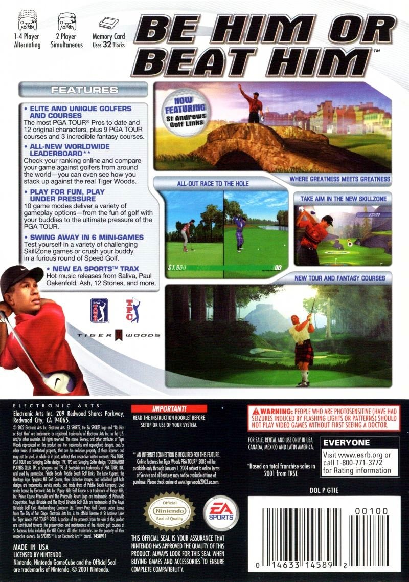 Capa do jogo Tiger Woods PGA Tour 2003
