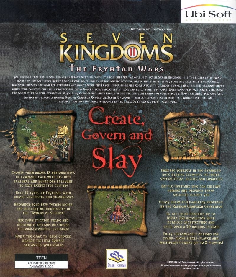 Capa do jogo Seven Kingdoms II: The Fryhtan Wars