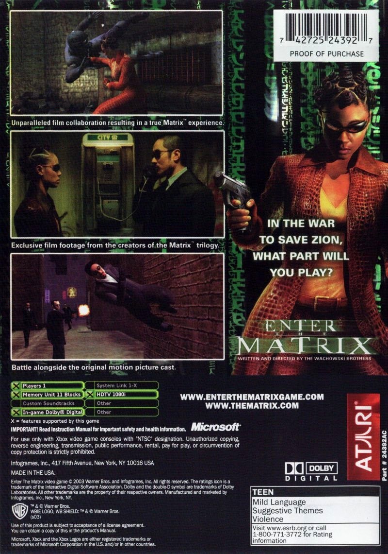 Capa do jogo Enter the Matrix