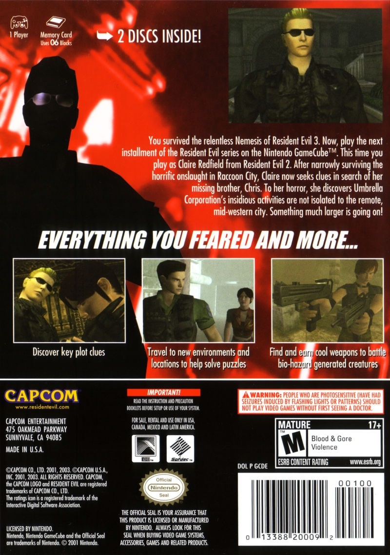 Capa do jogo Resident Evil: Code: Veronica X