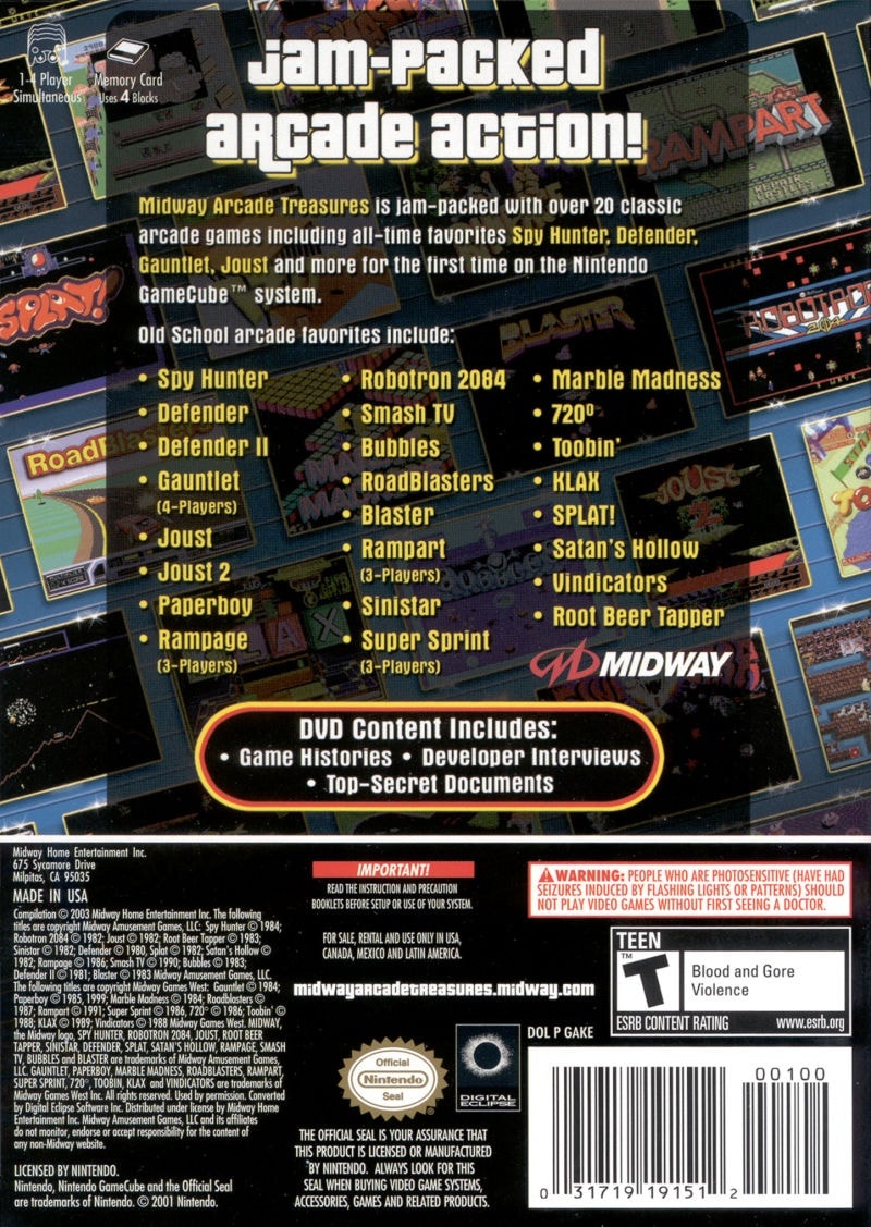 Capa do jogo Midway Arcade Treasures