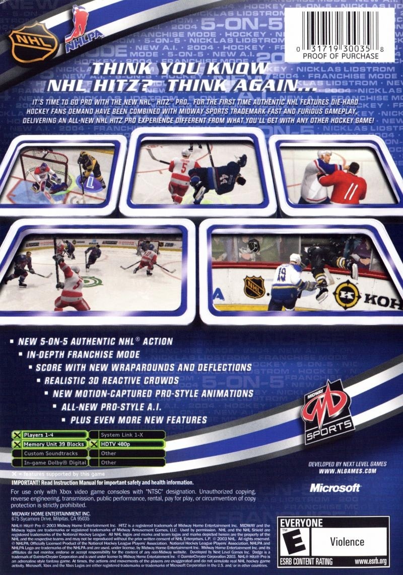 Capa do jogo NHL Hitz Pro