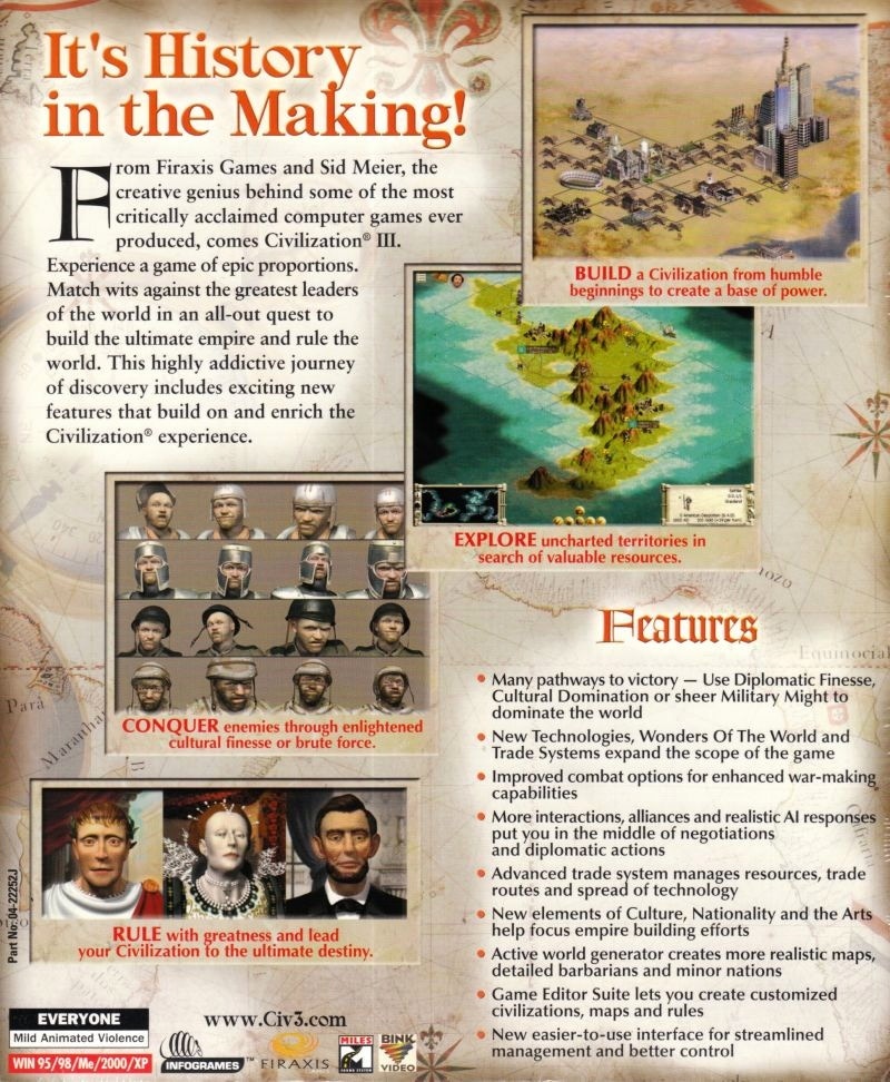 Capa do jogo Sid Meiers Civilization III