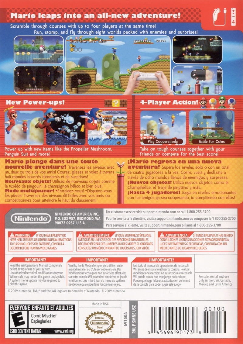 Capa do jogo New Super Mario Bros. Wii
