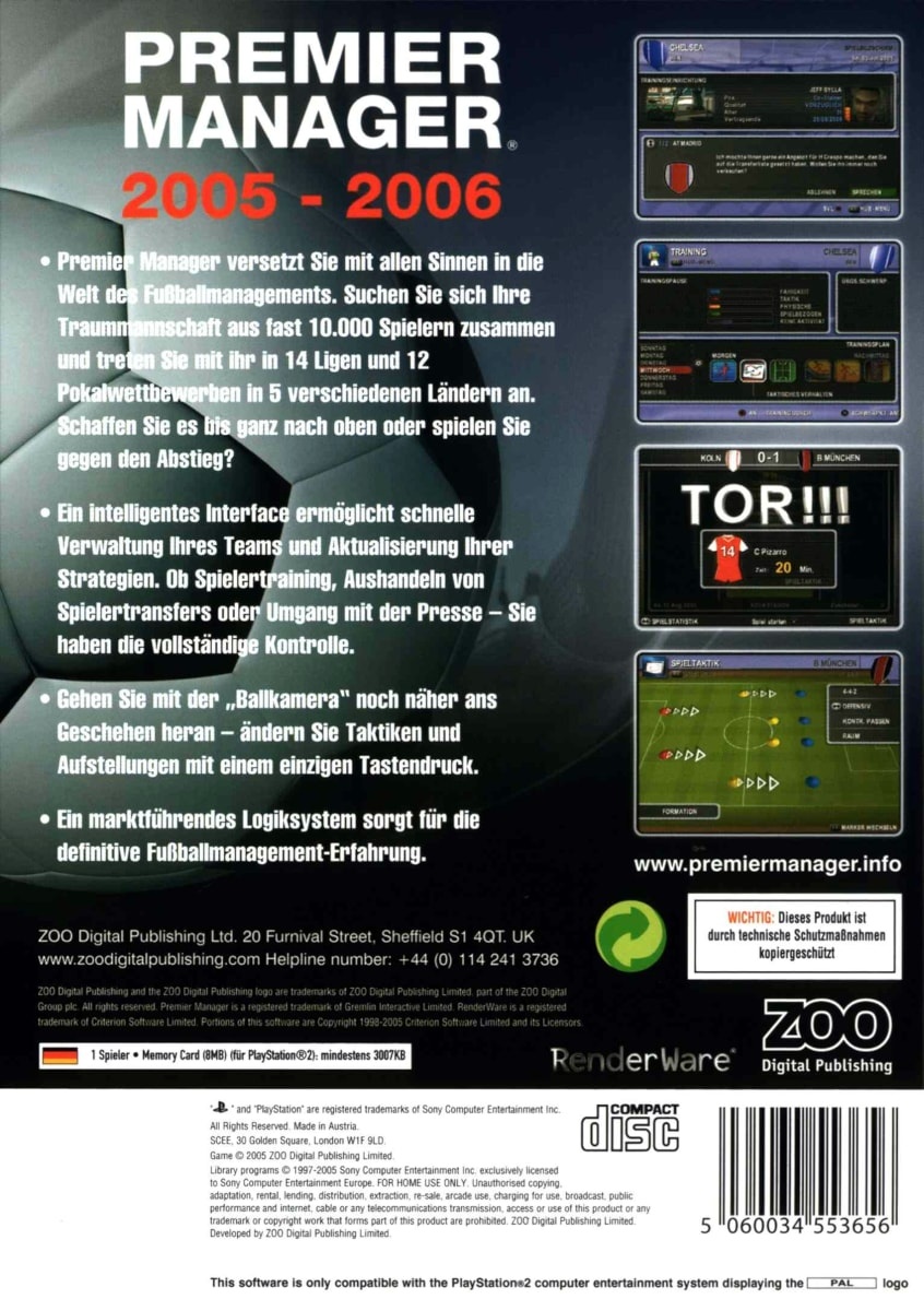 Capa do jogo Premier Manager 2005-2006