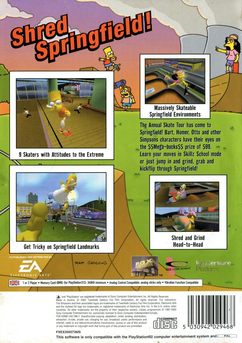 Capa do jogo The Simpsons: Skateboarding