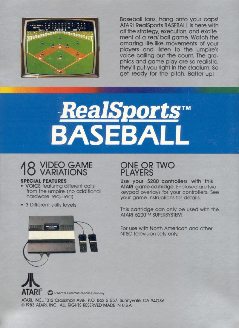 Capa do jogo RealSports Baseball