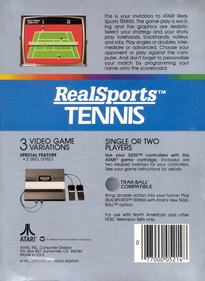 Capa do jogo RealSports Tennis