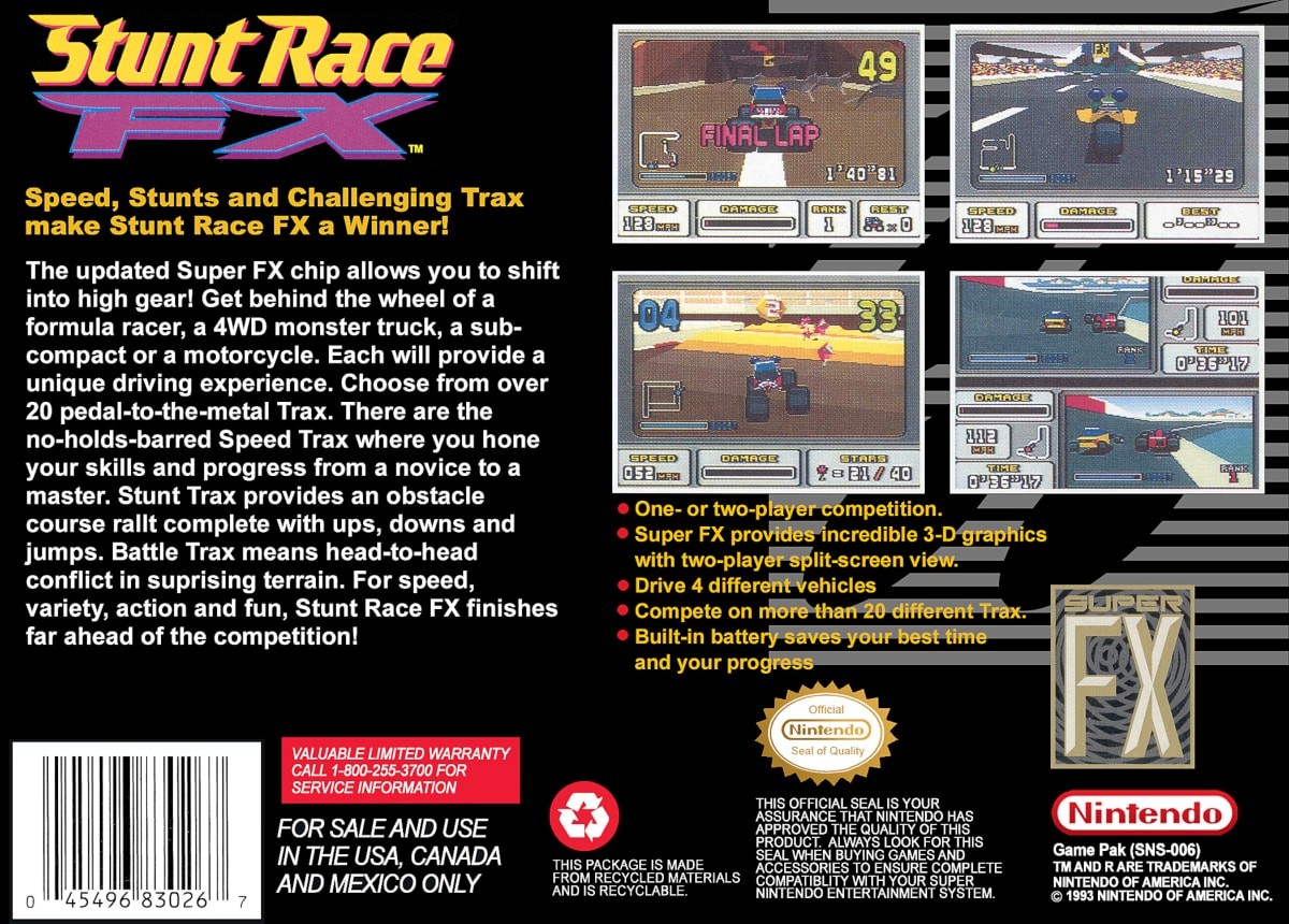 Capa do jogo Stunt Race FX