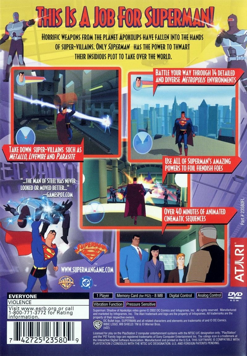 Capa do jogo Superman: Shadow of Apokolips