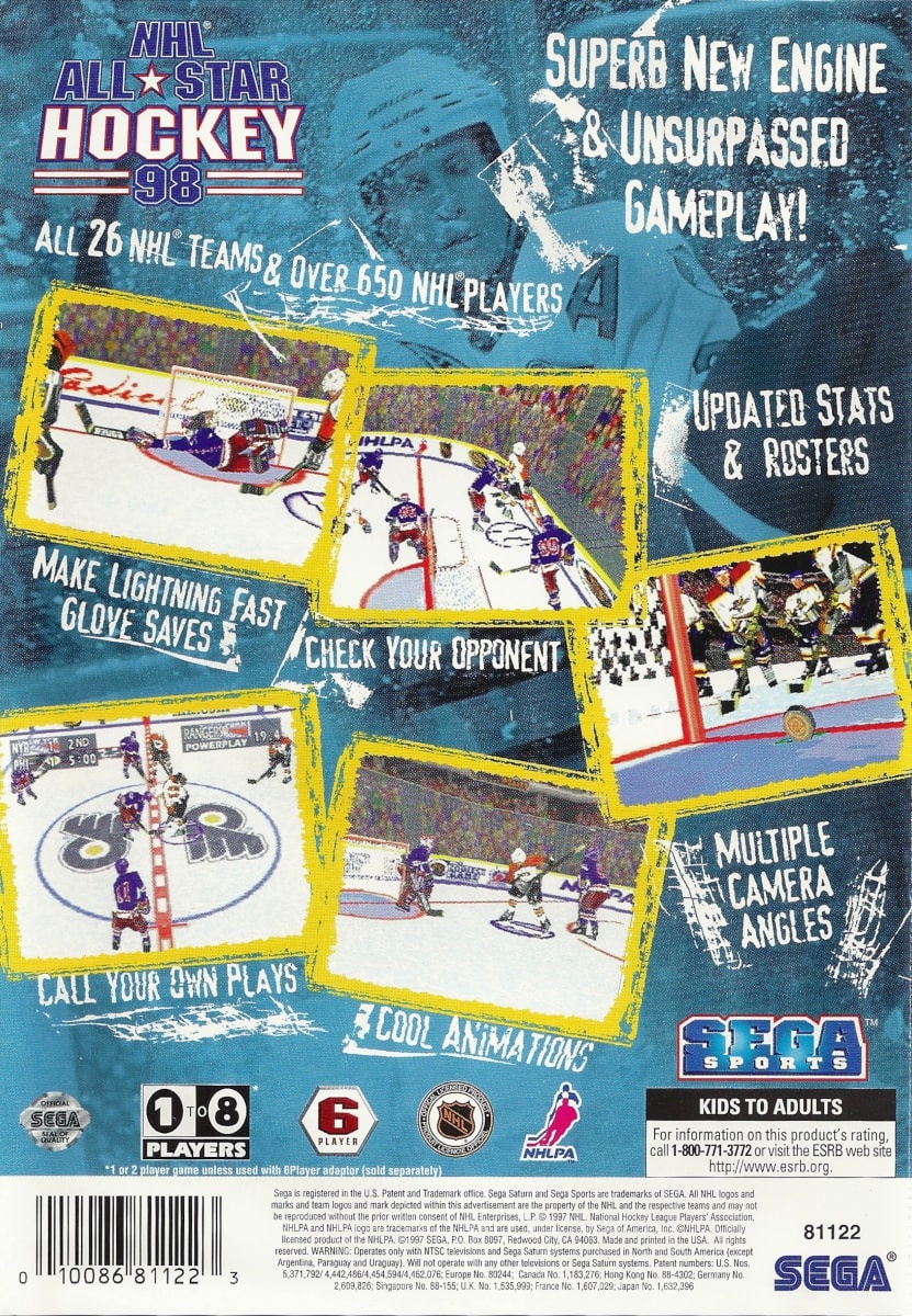 Capa do jogo NHL All-Star Hockey 98
