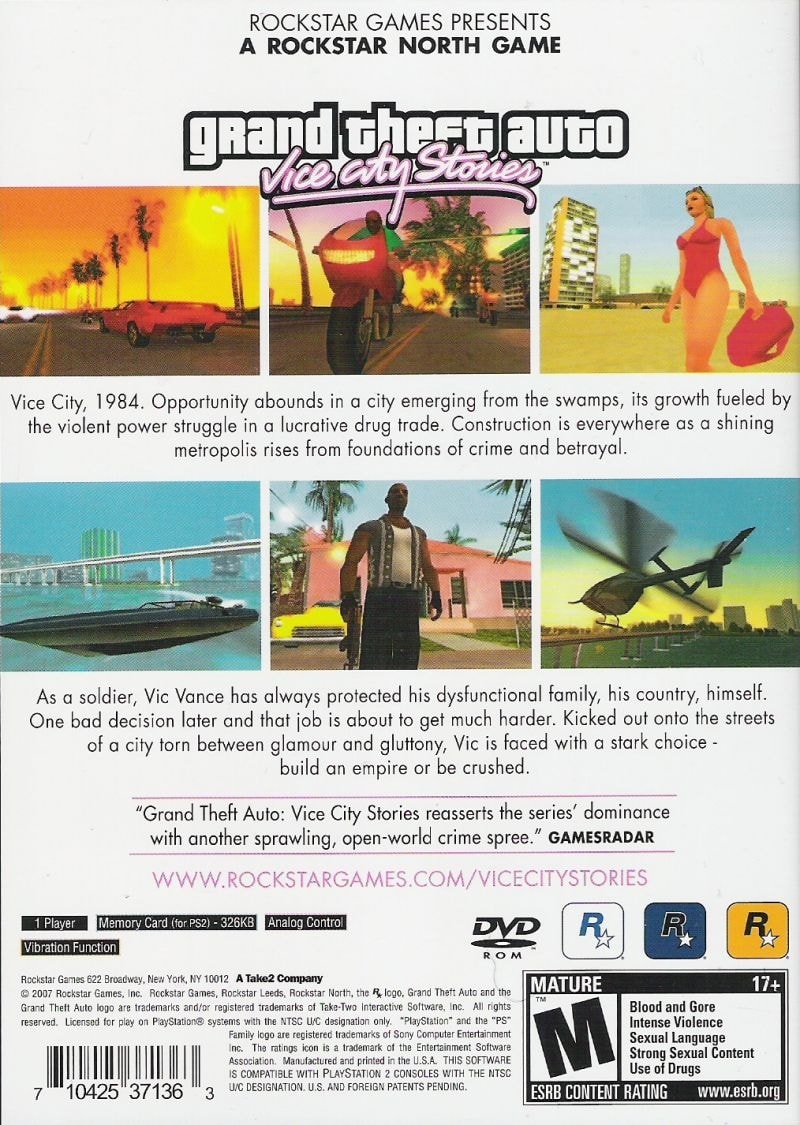 Capa do jogo Grand Theft Auto: Vice City Stories