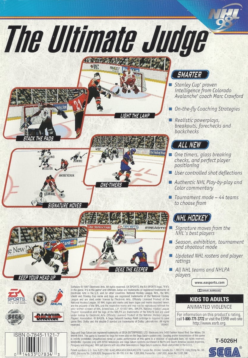 Capa do jogo NHL 98