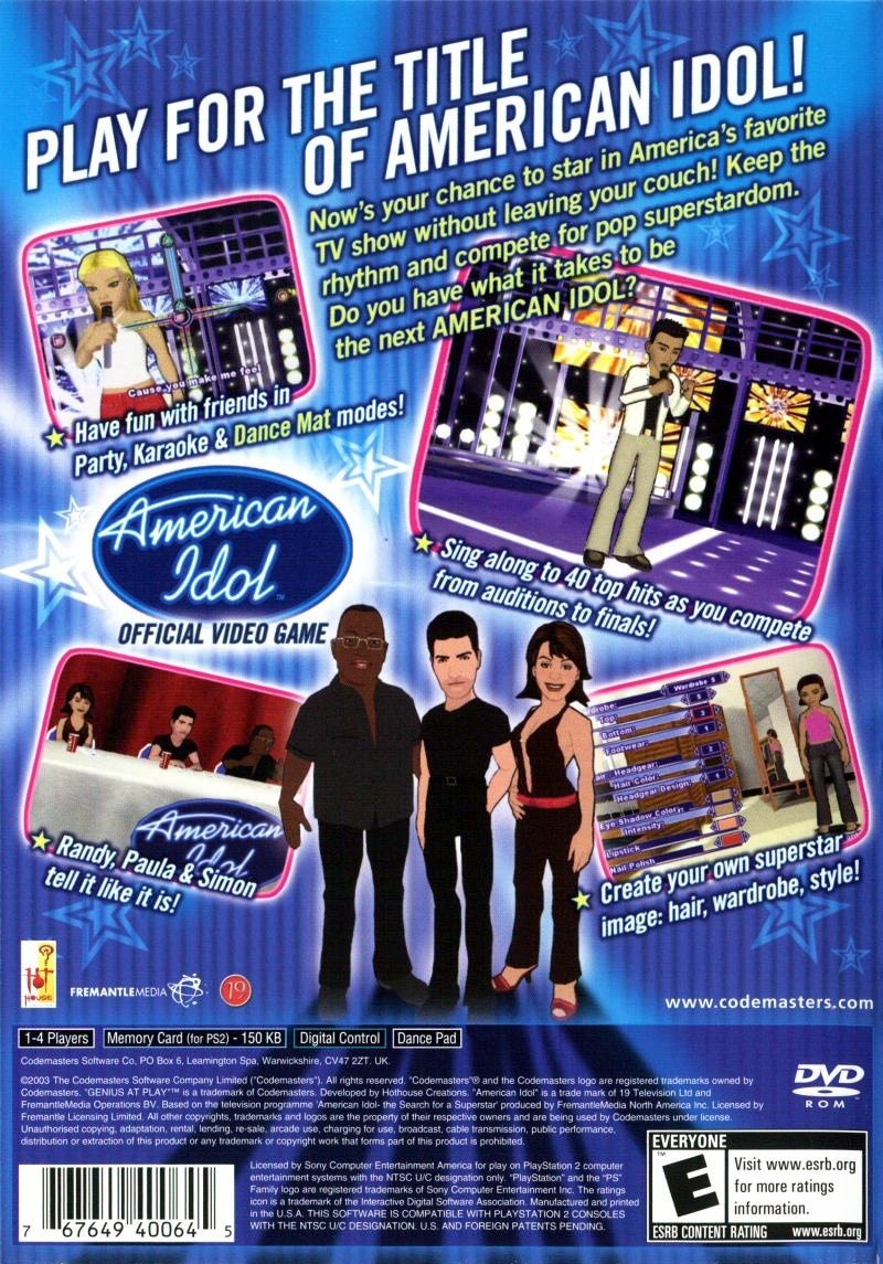 Capa do jogo American Idol
