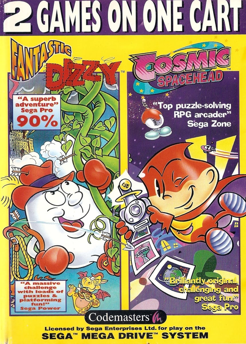Capa do jogo 2 Games on One Cart: Fantastic Dizzy and Cosmic Spacehead