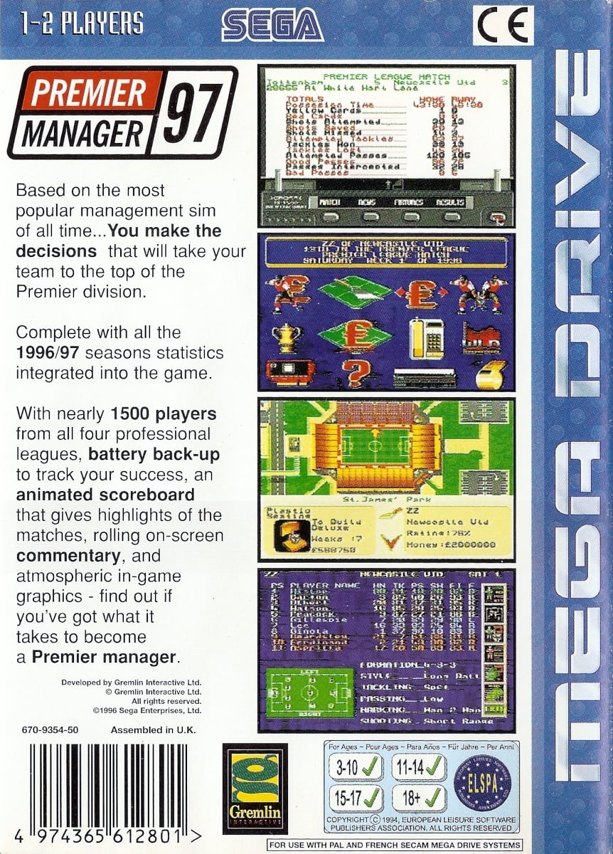 Capa do jogo Premier Manager 97