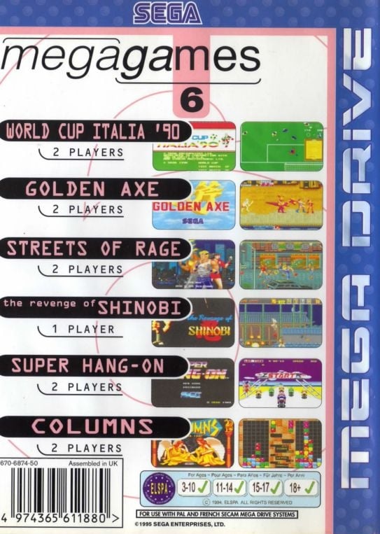 Capa do jogo Mega Games 6