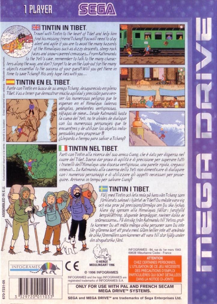 Capa do jogo Tintin in Tibet