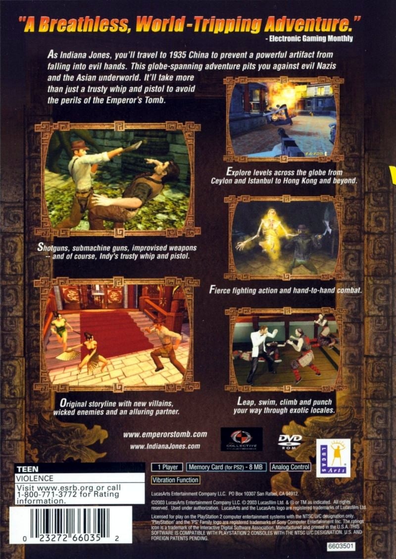 Capa do jogo Indiana Jones and the Emperors Tomb