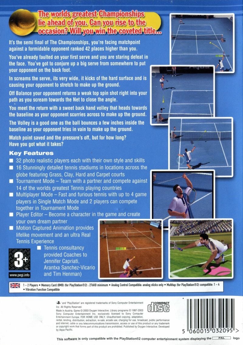 Capa do jogo Perfect Ace: Pro Tournament Tennis