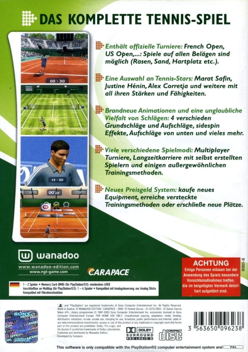 Capa do jogo Roland Garros French Open 2003