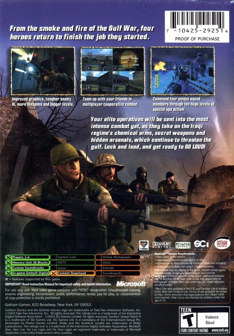 Capa do jogo Conflict: Desert Storm II - Back to Baghdad