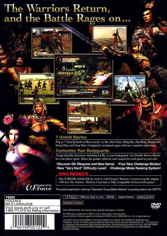Capa do jogo Dynasty Warriors 3: Xtreme Legends