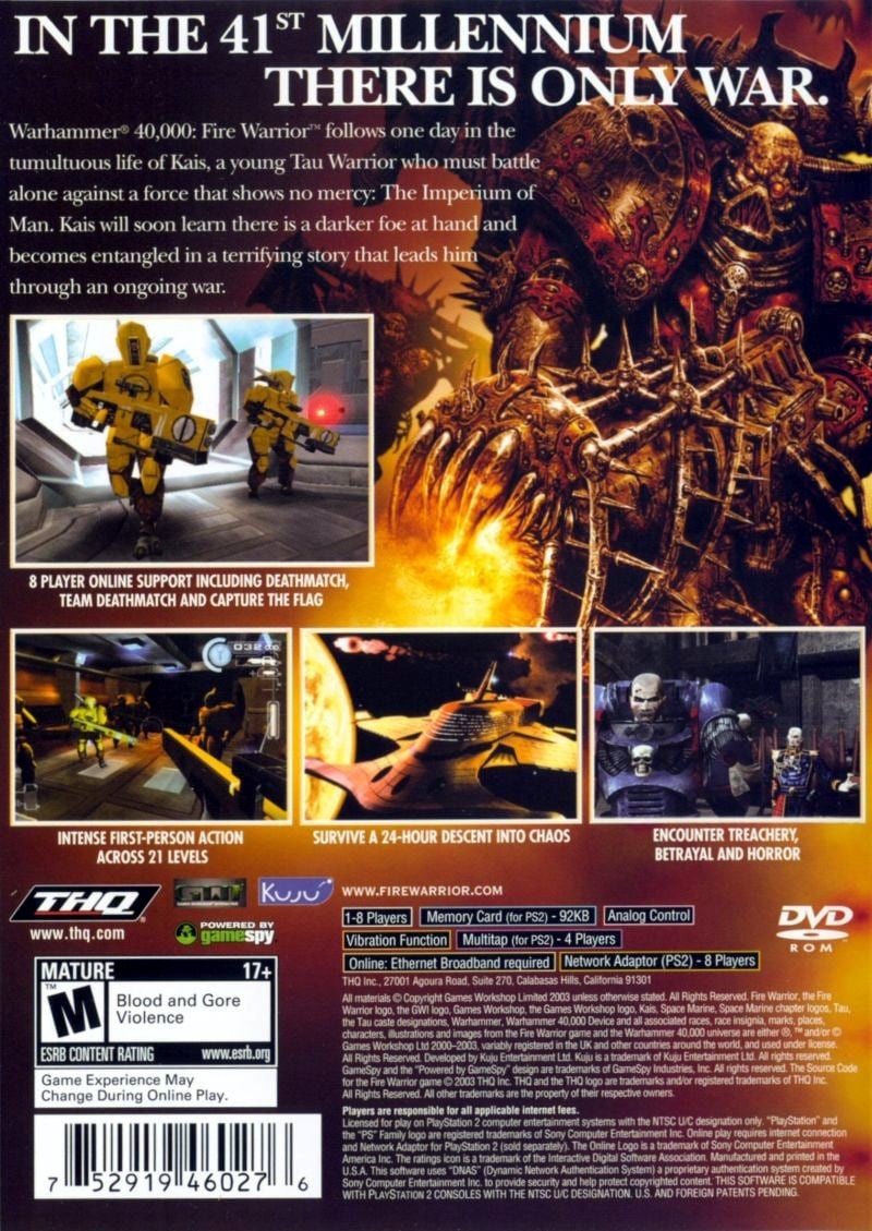 Capa do jogo Warhammer 40,000: Fire Warrior