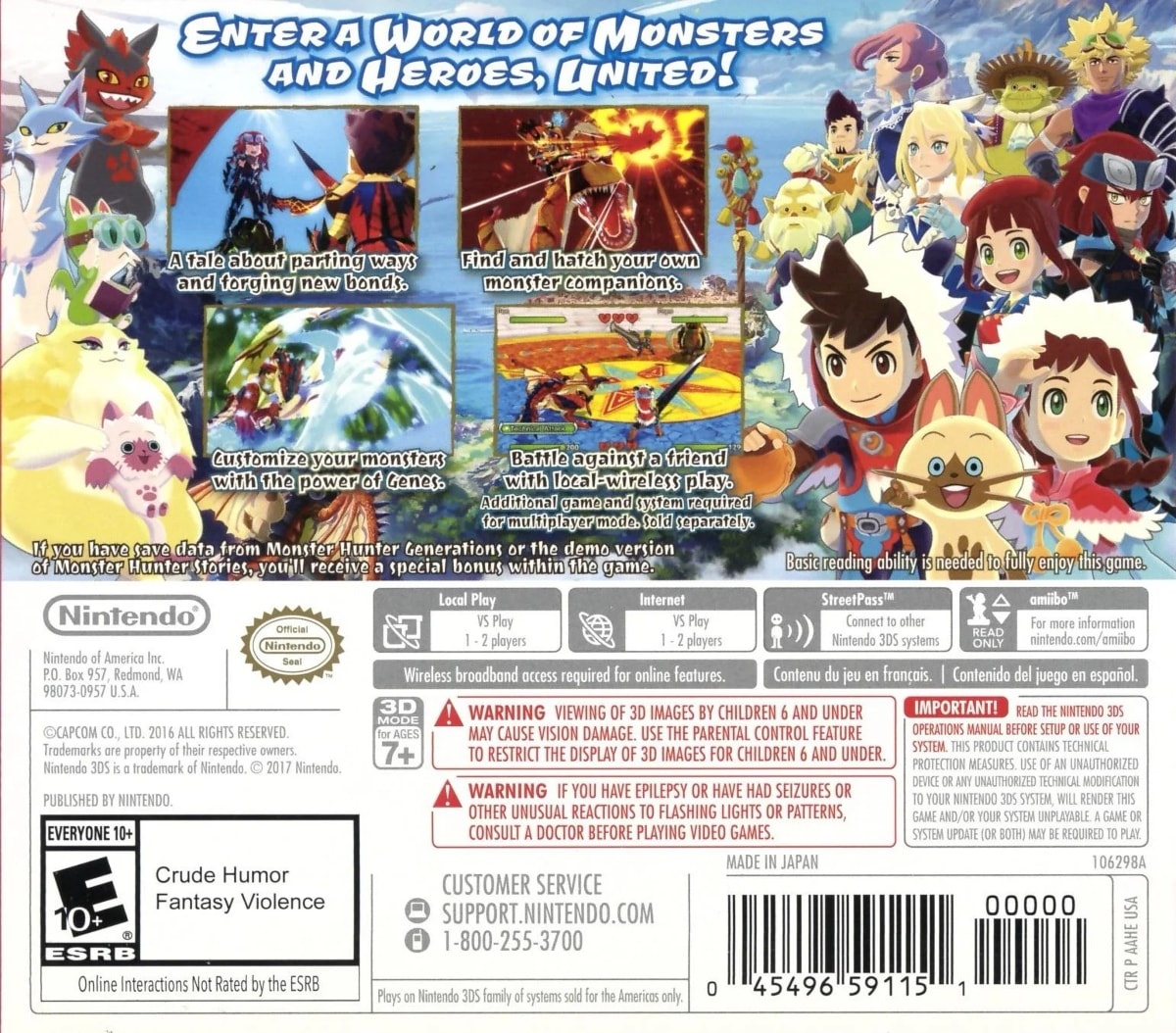 Capa do jogo Monster Hunter: Stories