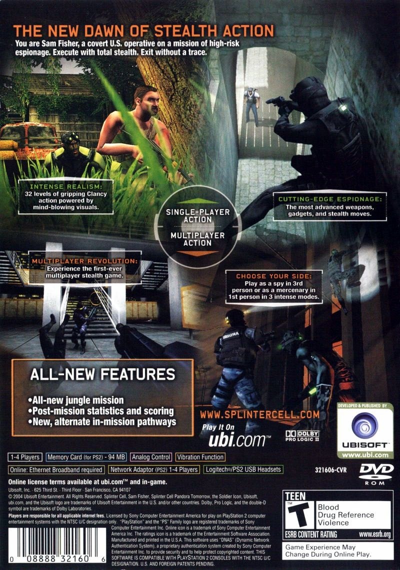 Capa do jogo Tom Clancys Splinter Cell: Pandora Tomorrow