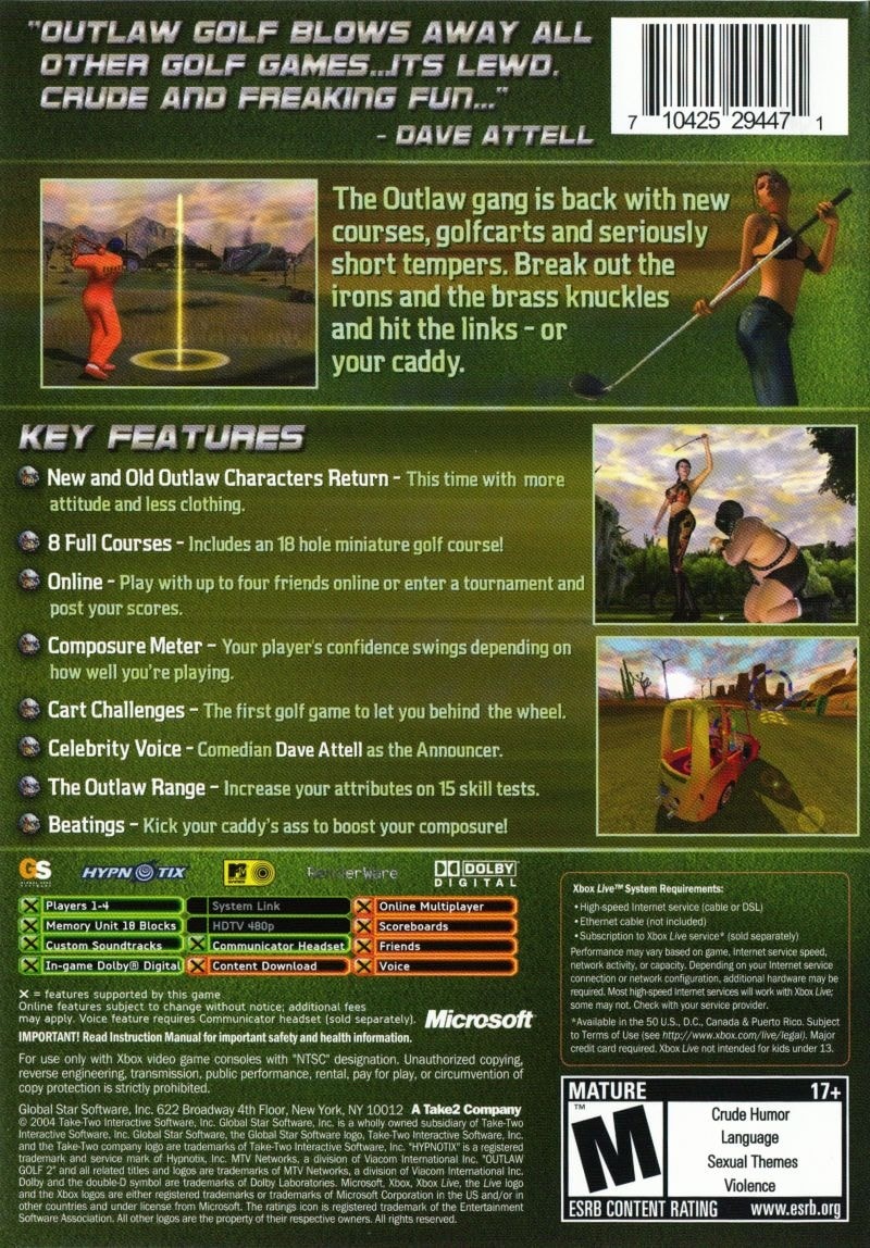 Capa do jogo Outlaw Golf 2
