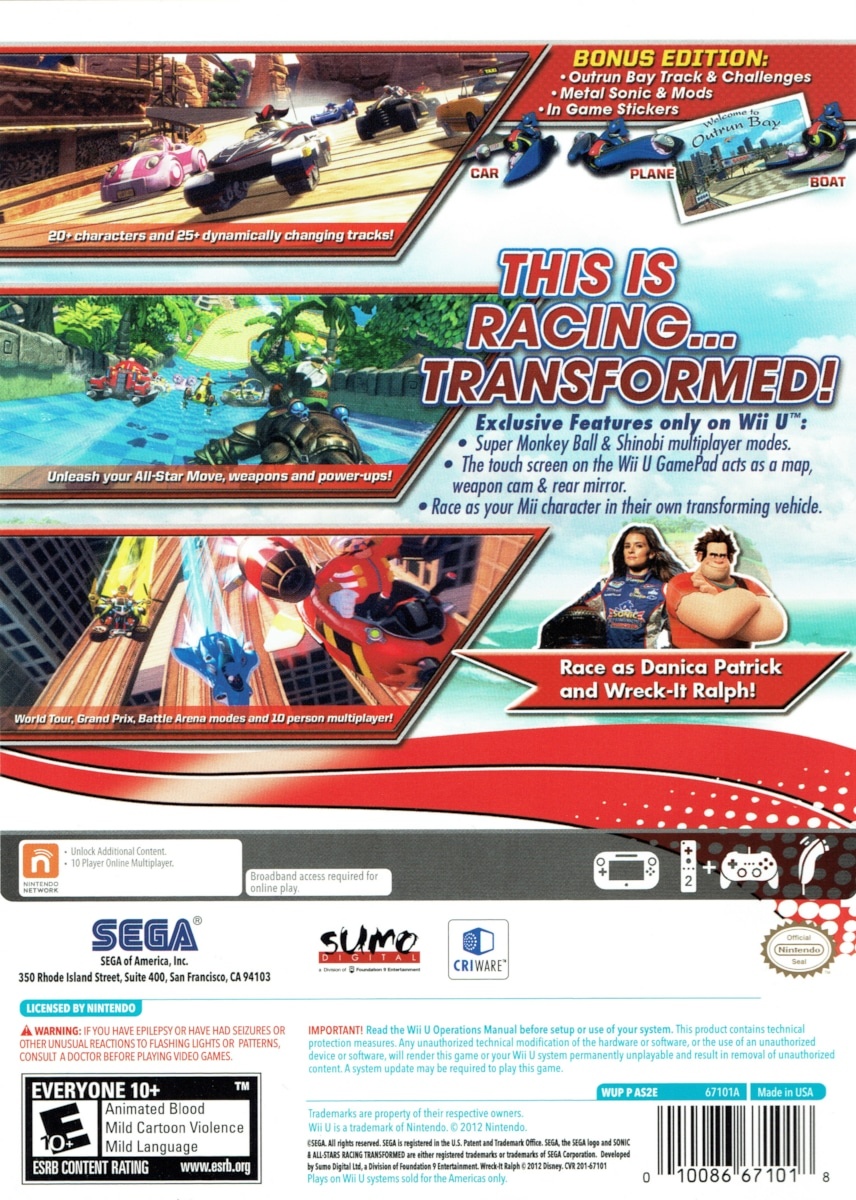 Capa do jogo Sonic & All-Stars Racing: Transformed