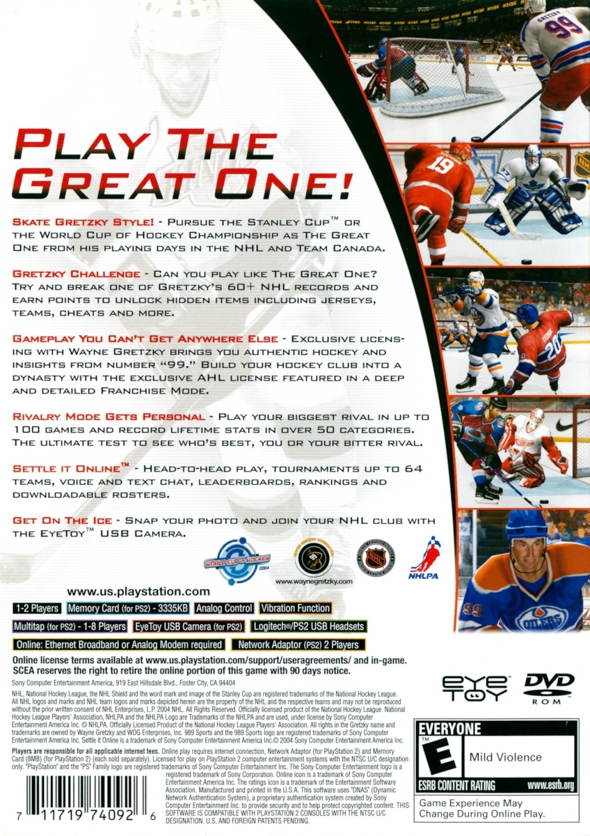 Capa do jogo Gretzky NHL 2005