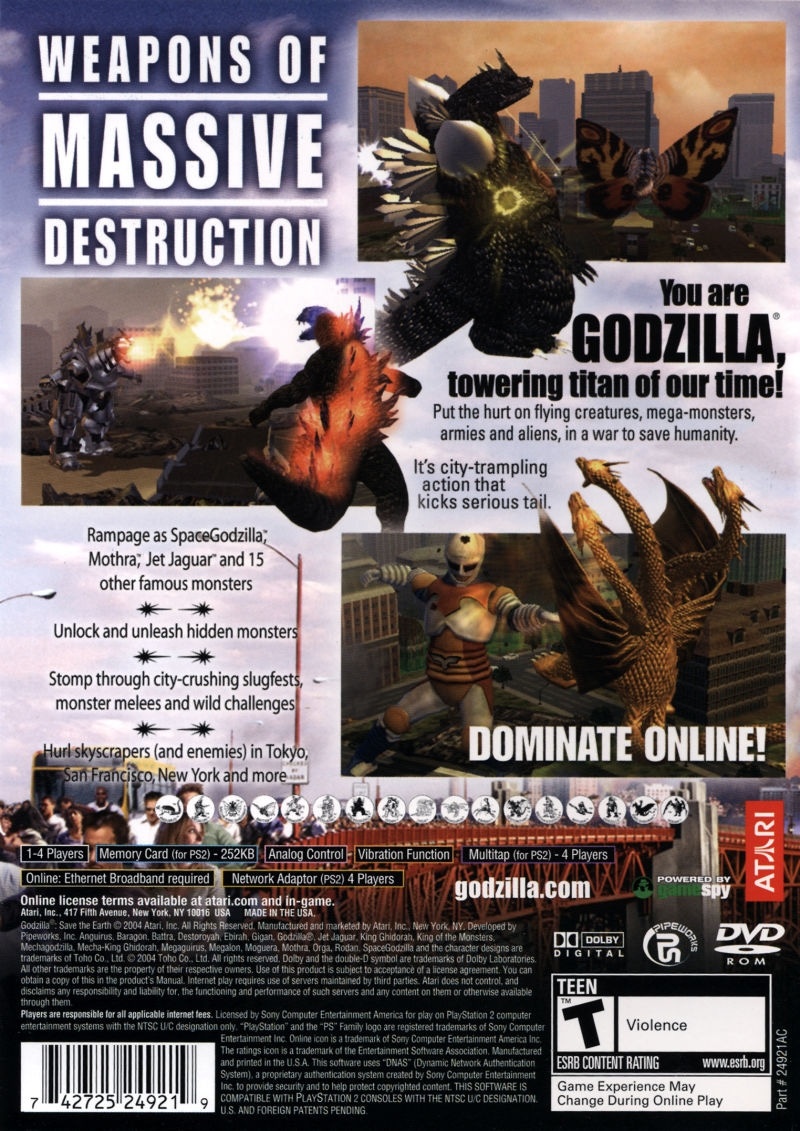Capa do jogo Godzilla: Save the Earth