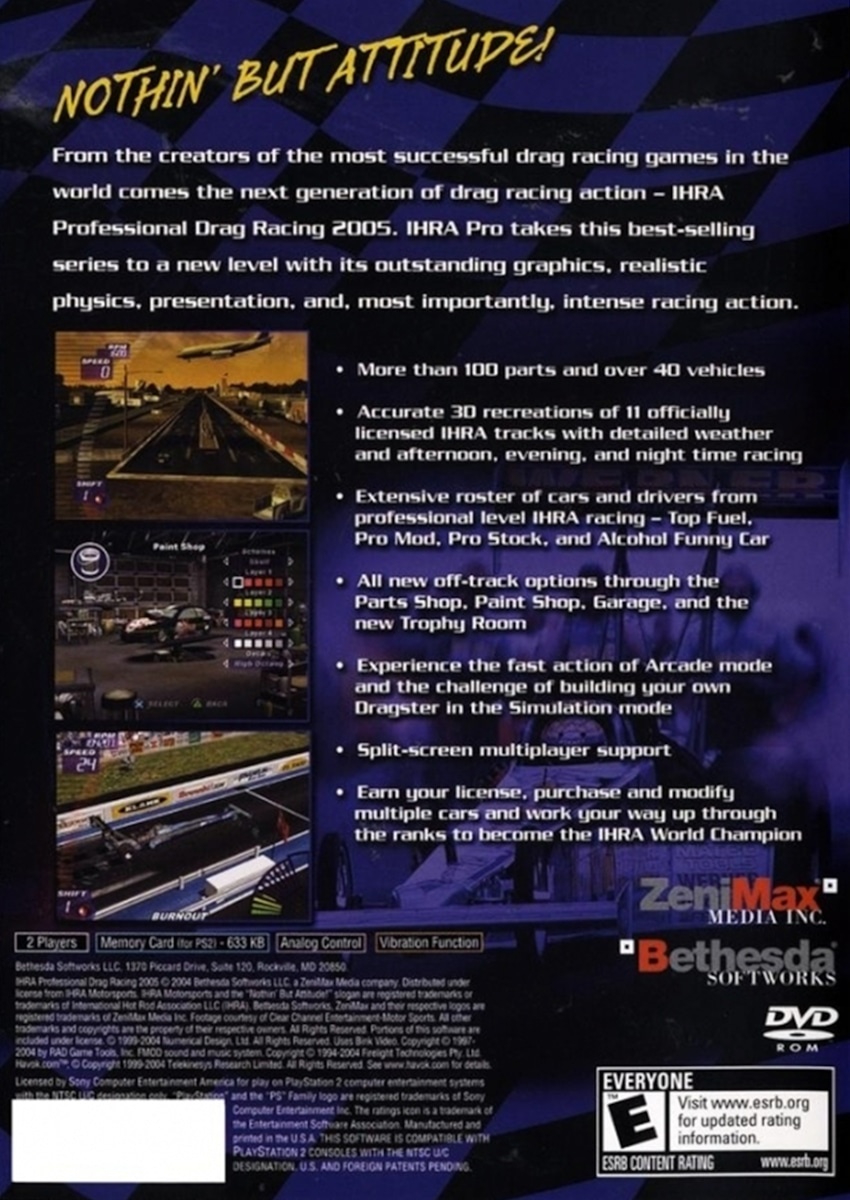 Capa do jogo IHRA Professional Drag Racing 2005