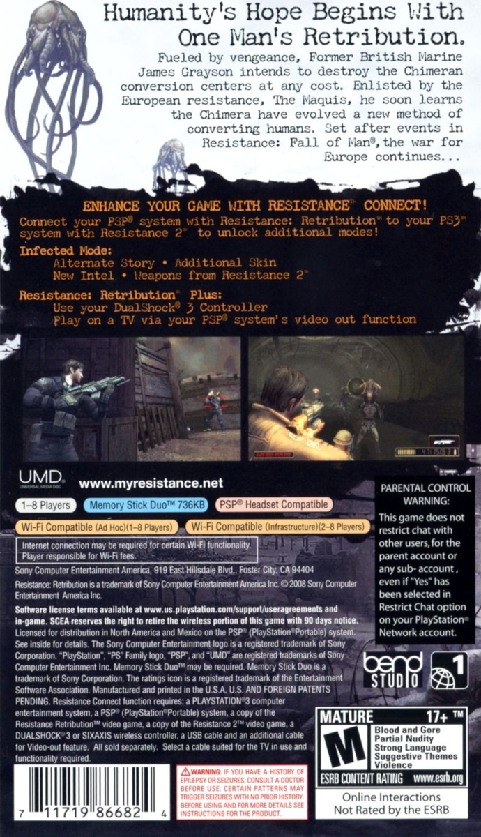 Capa do jogo Resistance: Retribution