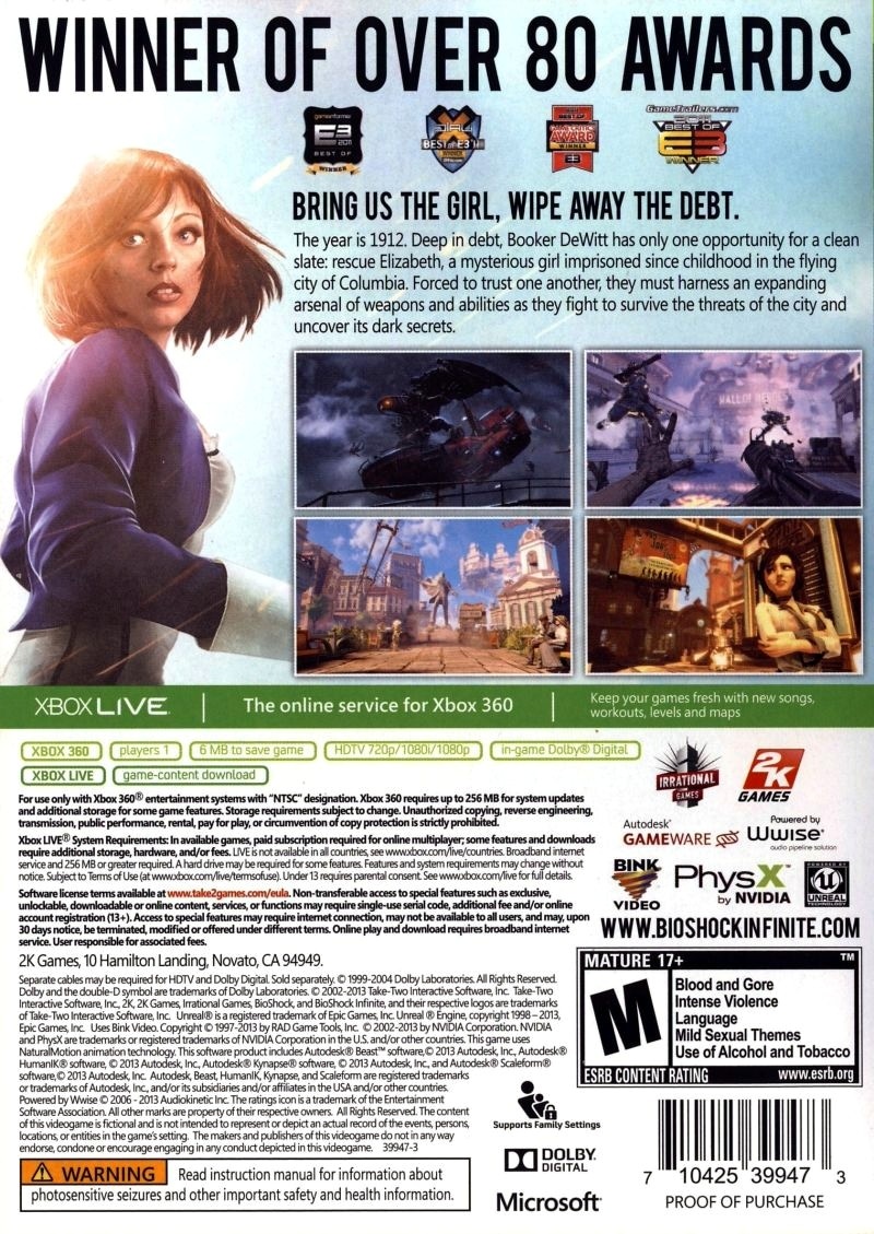 Capa do jogo BioShock Infinite