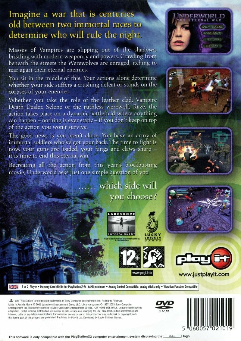 Capa do jogo Underworld: The Eternal War