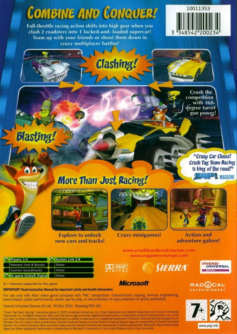 Capa do jogo Crash Tag Team Racing