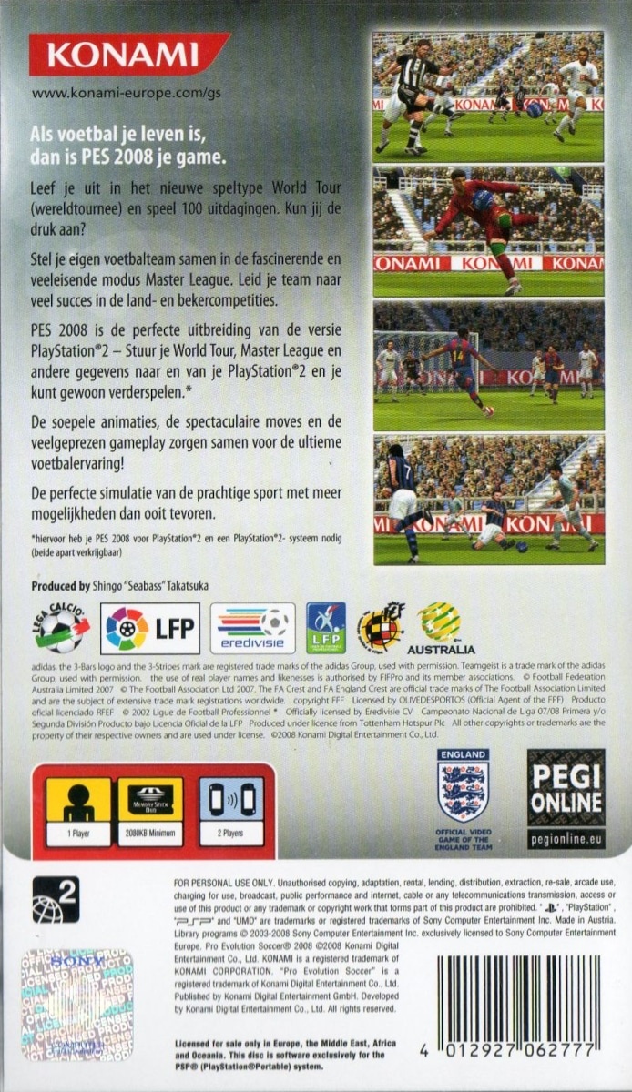Capa do jogo PES 2008: Pro Evolution Soccer