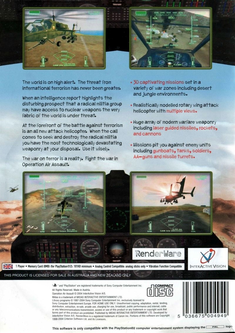 Capa do jogo AH-64 Apache Air Assault